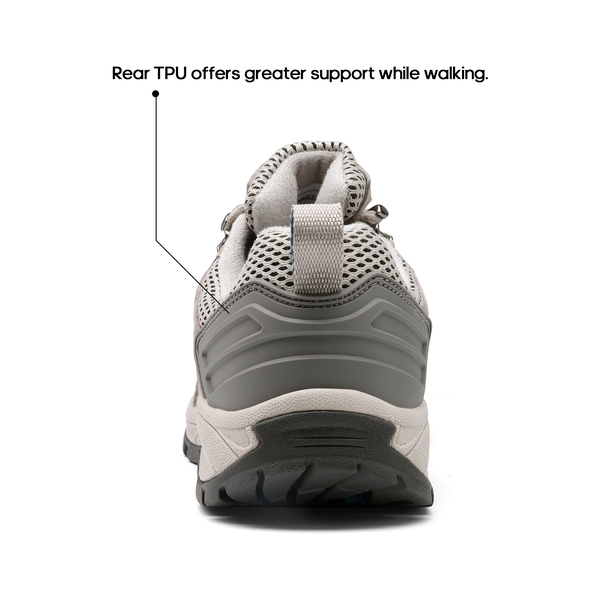 Women's Suede Lightweight Hiking Shoes 【Wide Fit】 - LIGHT GREY - 1